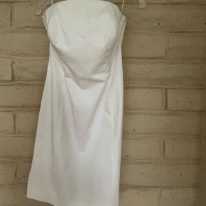 Elegant Strapless White Dress